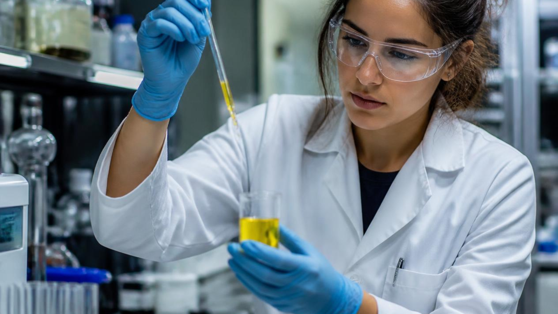 lab technician testing urine